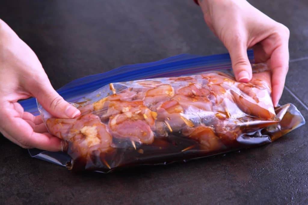 How long to marinate teriyaki chicken skewers - 1 hour minimum