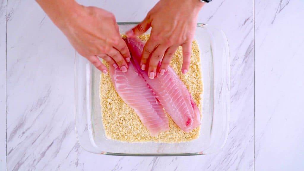 How to make almond crusted tilapia, how to cook tilapia on stove, pan fried tilapia, how to prepare tilapia, healthy dinners for two, almond parmesan crusted tilapia, easy tilapia recipes, stovetop tilapia