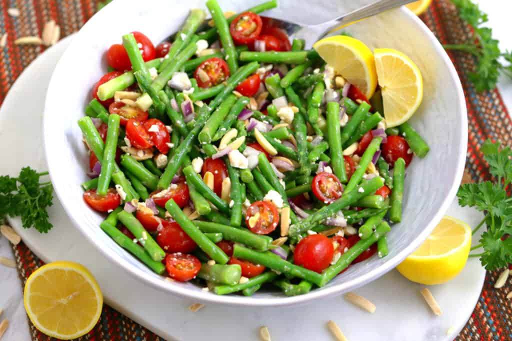 Asparagus Salad Recipe, asparagus salad with feta, asparagus and tomato salad, cold vegetable salad, healthy lunch meal prep, meal prep ideas, healthy lunches for work