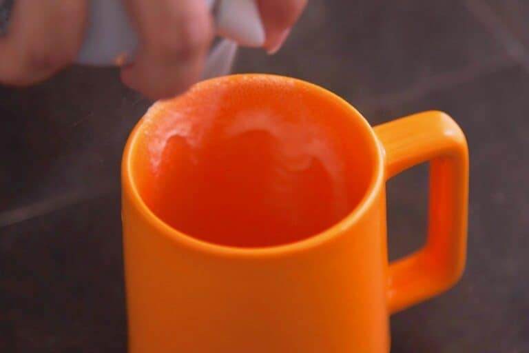 Grease the inside of a mug with cooking spray. (I think 14-16oz mugs work best.)