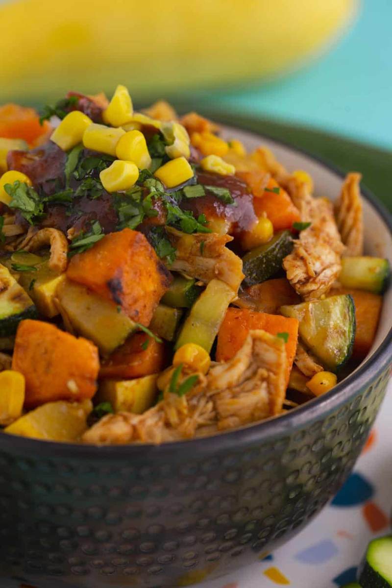 Healthy BBQ Chicken Bowl with Sweet Potato