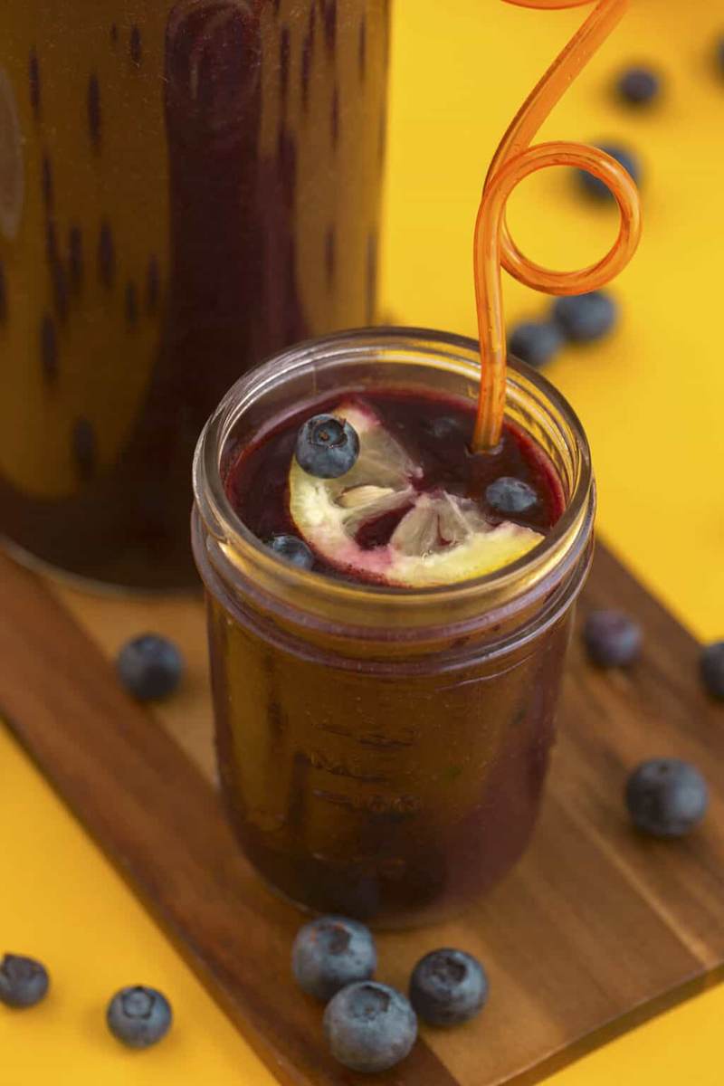 Homemade Lemonade with Blueberries