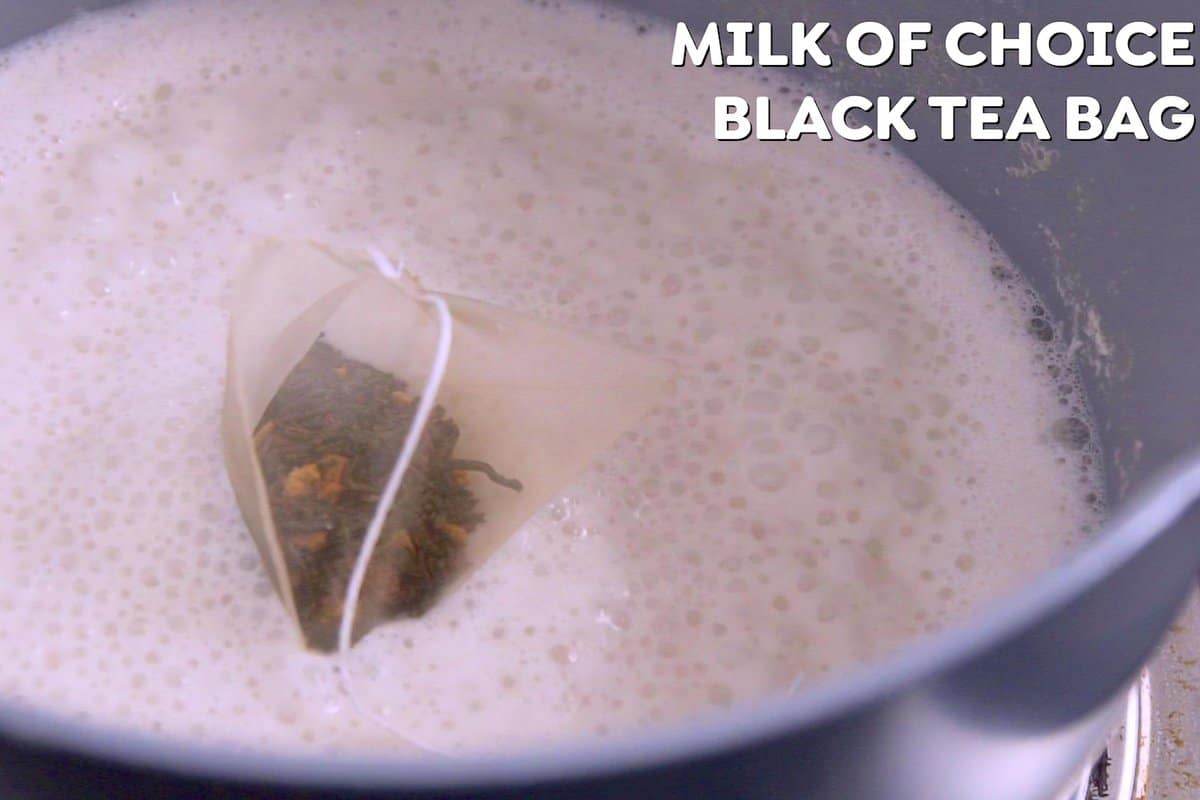 How to Make Brown Sugar Milk Tea: Bring milk to a boil, remove from heat, and steep black tea back 10-15 minutes. Chill before serving.