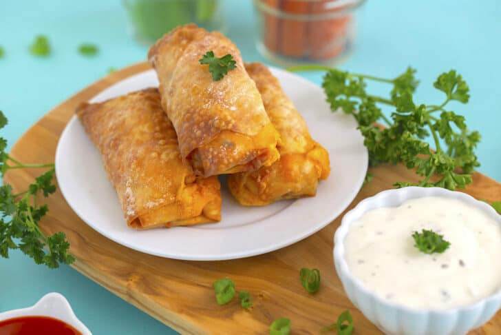 Air Fryer Buffalo Chicken Egg Rolls