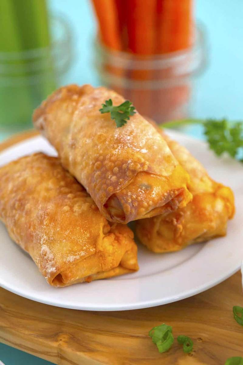 Air Fryer Buffalo Chicken Egg Rolls