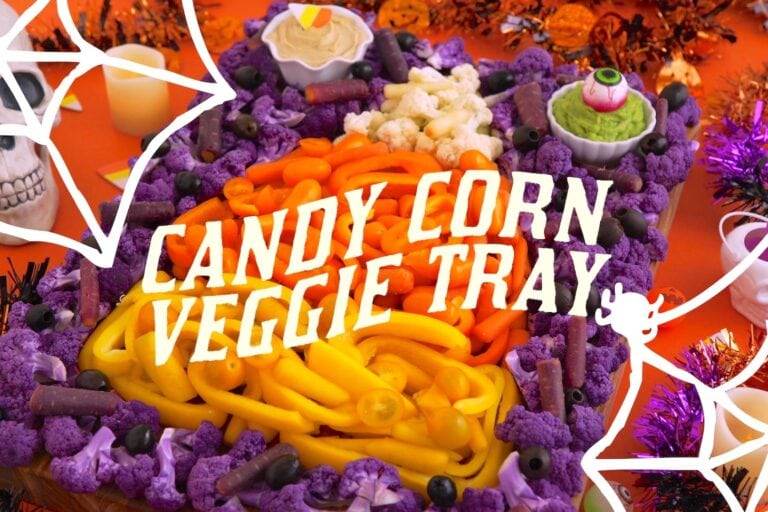Candy Corn Halloween Veggie Tray