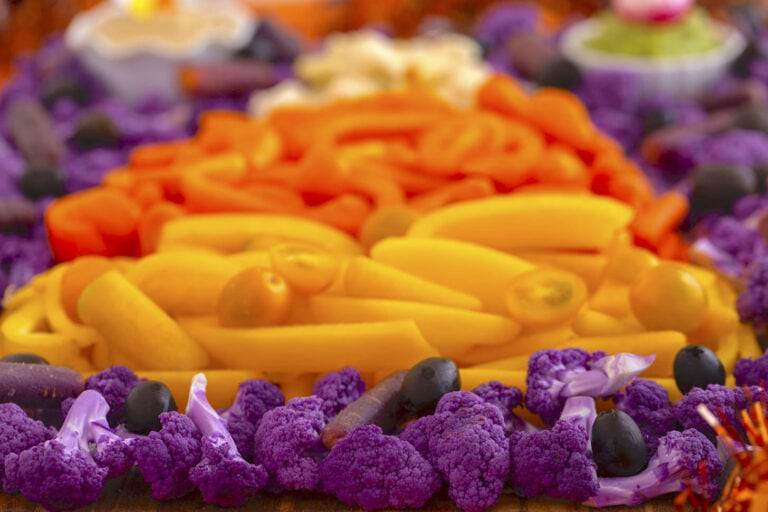Candy Corn Halloween Veggie Tray