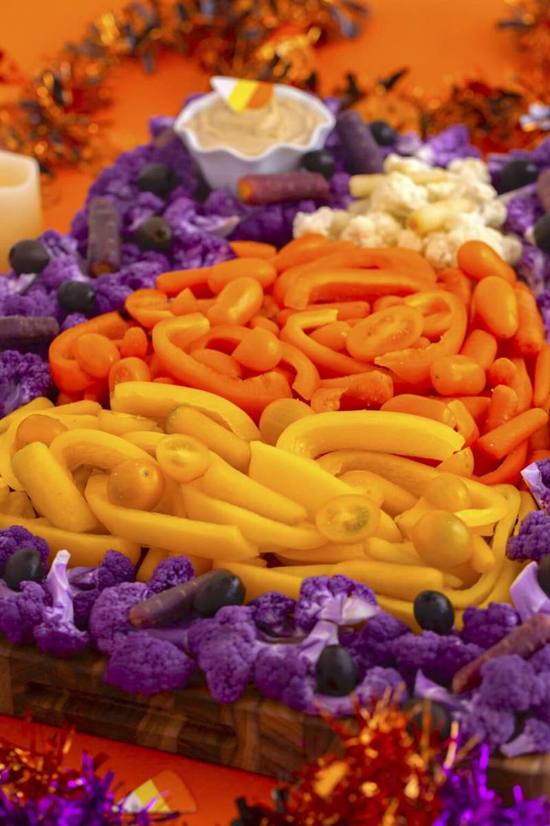 Halloween Themed Candy Corn Veggie Tray