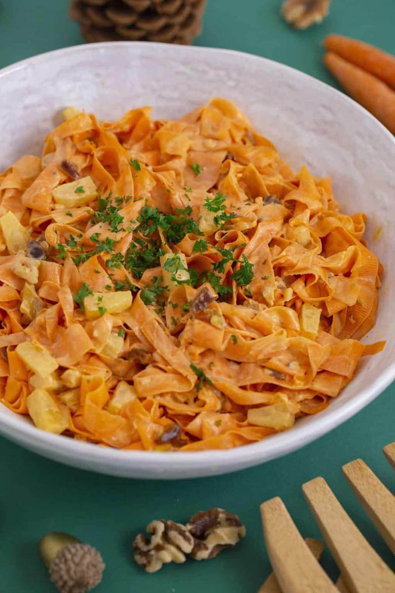 Sweet Carrot Ribbon Salad with Pineapple