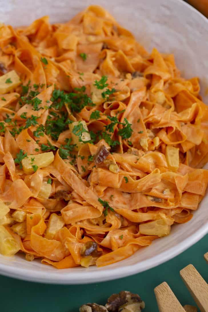 Sweet Carrot Ribbon Salad with Pineapple