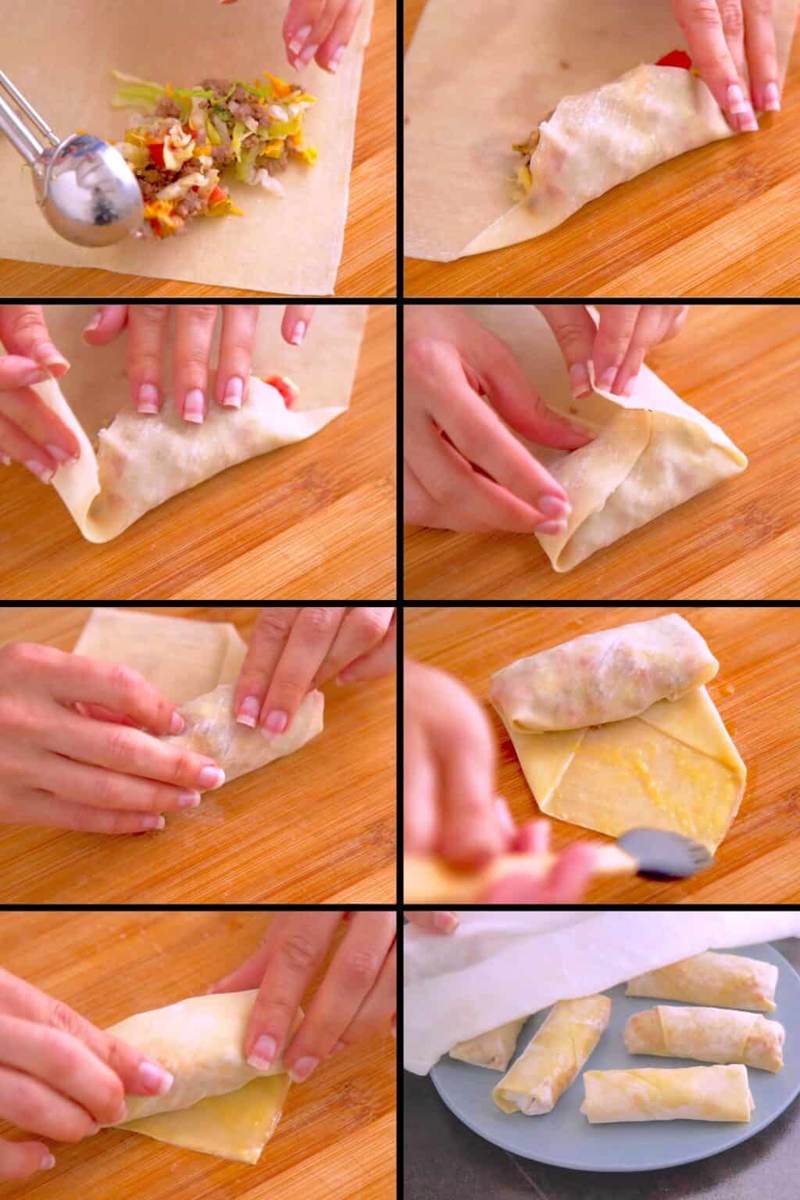 How to wrap cheeseburger egg rolls for air fryer