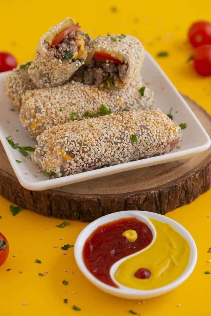 Cheeseburger Summer Roll Recipe