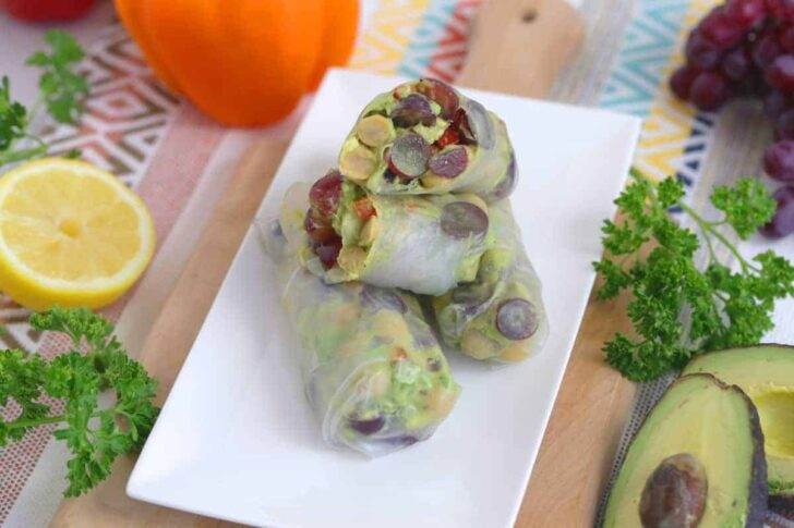 Chickpea Salad Summer Rolls