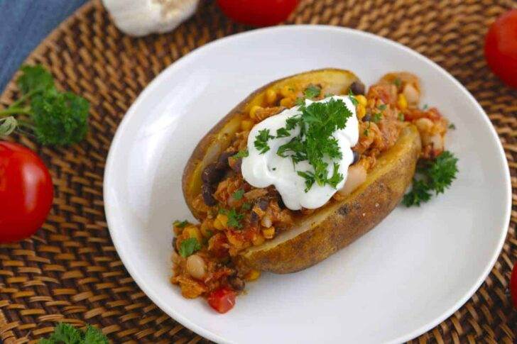 Chili Stuffed Baked Potatoes