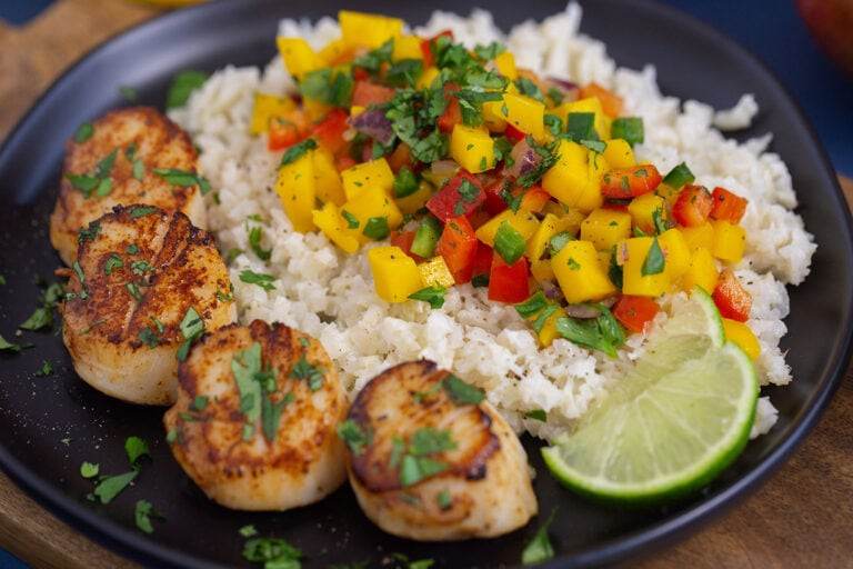 Seared Scallops & Cauliflower Coconut Rice