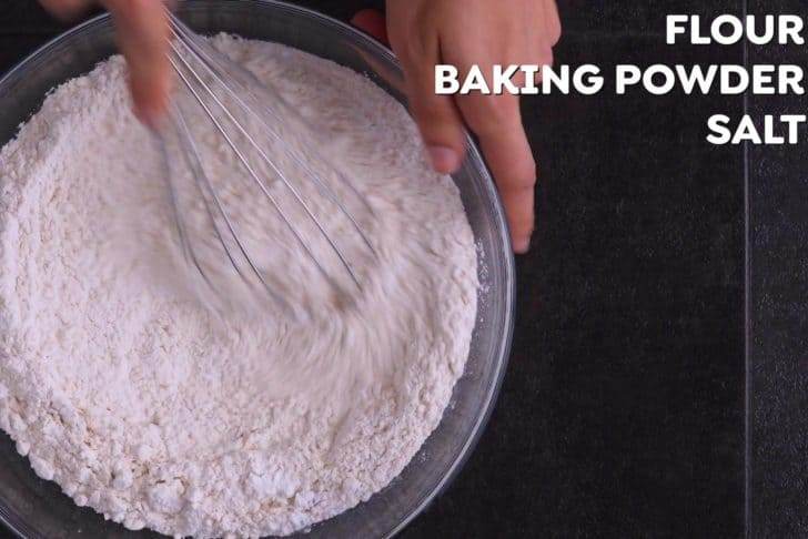 Separately, whisk together flour, baking powder, and salt.