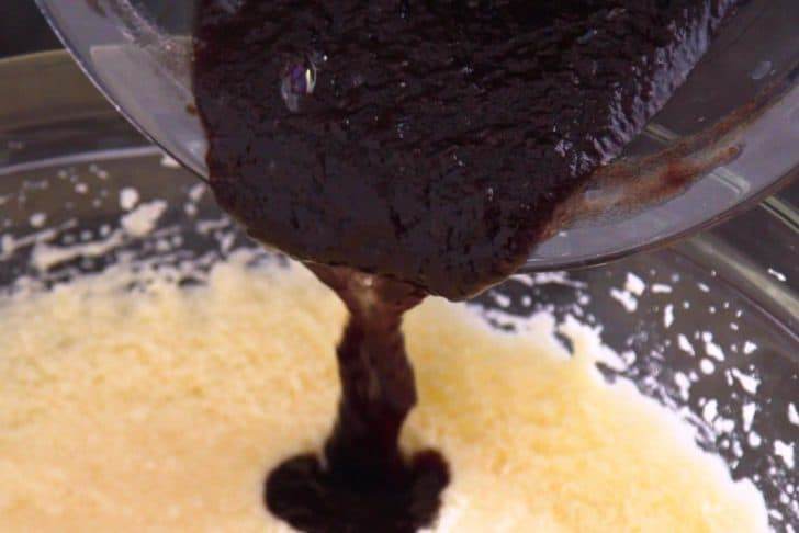 Gradually add blended date mixture and flour mixture into the creamed butter mixture, alternating. Beat well with a hand mixer as you go, until combined.