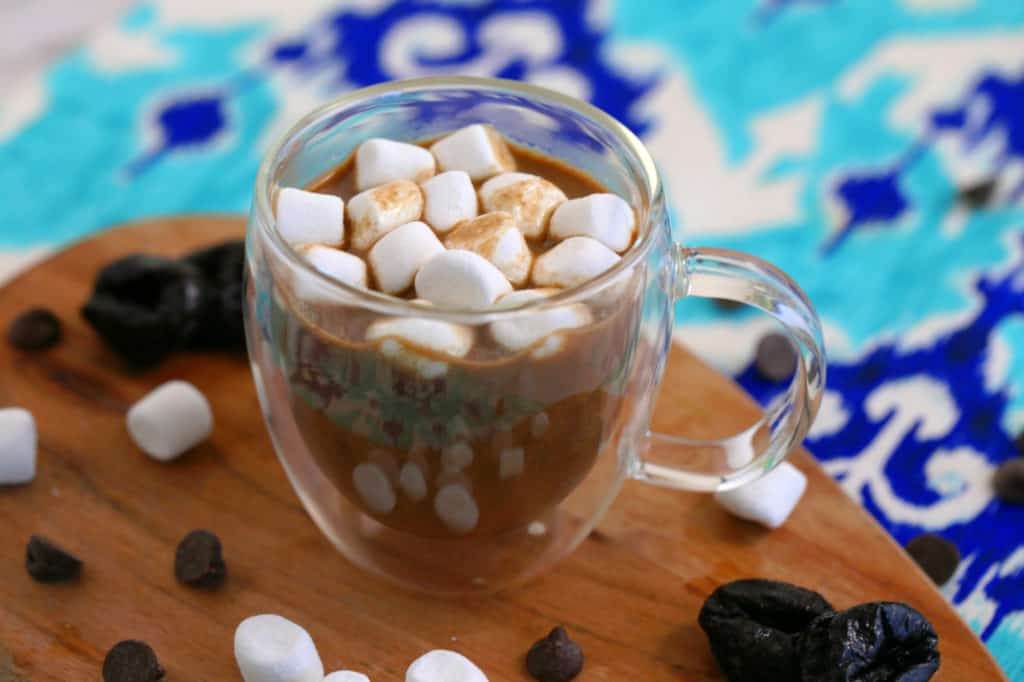 drinks for digestive health, prune juice hot chocolate, healthy hot chocolate recipe, how much prune juice for constipation, high fiber drinks, digestive drinks non alcoholic