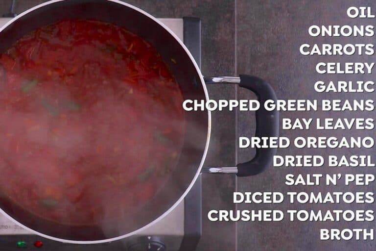 Add diced tomatoes, crushed tomatoes, and vegetable stock and bring to a boil.