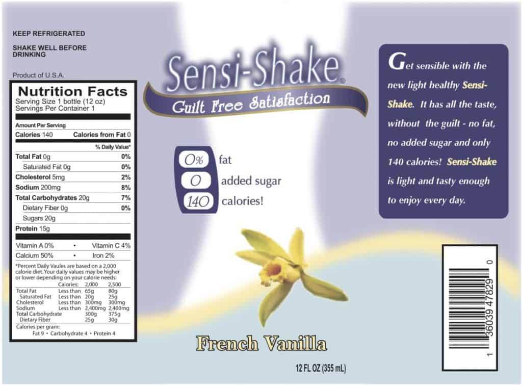 Food Psychology Study - Sensible Shake Nutrition Label