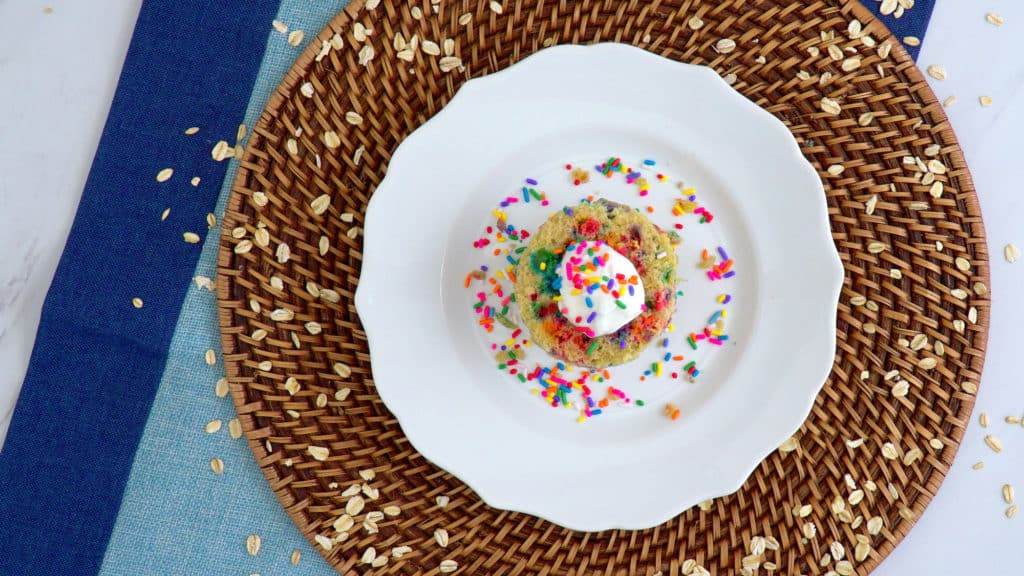 Gluten Free Vanilla Mug Cake with Sprinkles