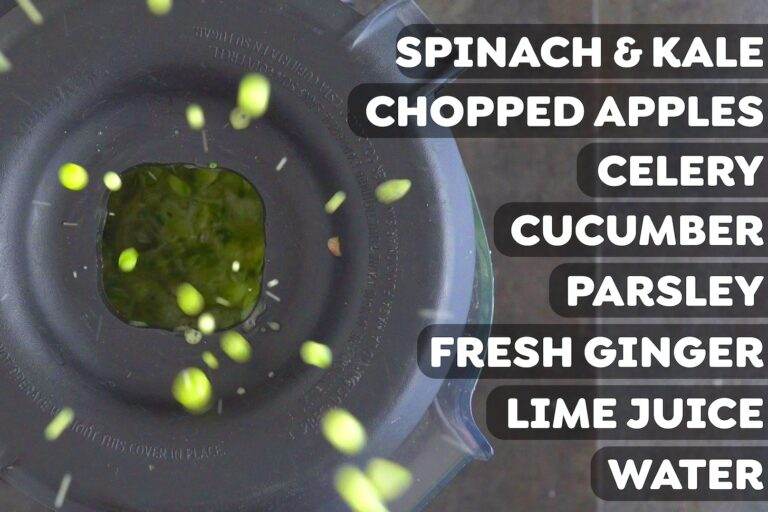 This green juice recipe produces a lot of juice, so be sure to use a large enough blender, or cut the recipe in half.