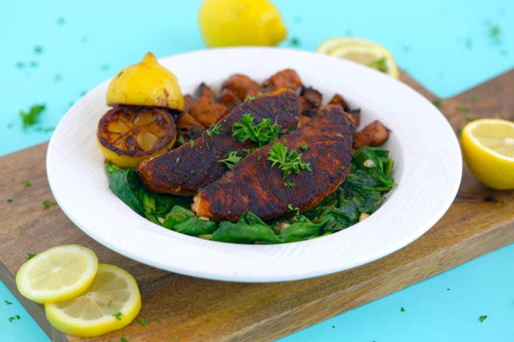 Healthy Blackened Salmon Dinner