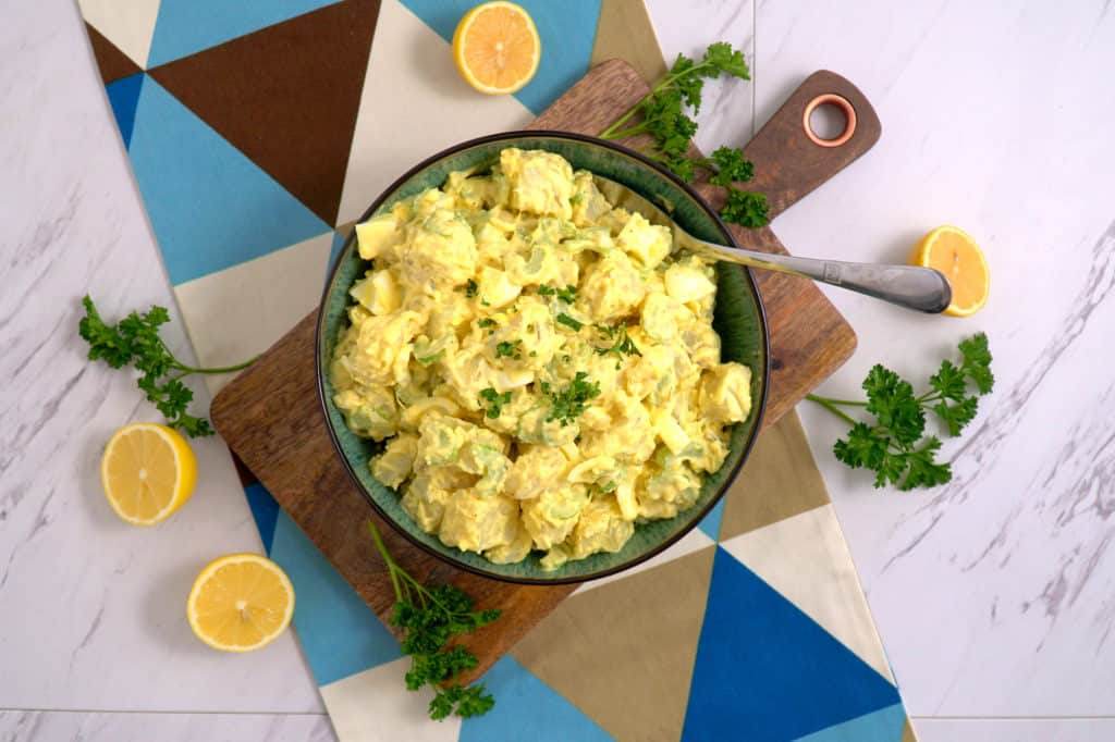 Healthy Potato Salad Recipe with Avocado Oil Mayo, homemade potato salad, homemade mayo avocado oil, healthy mayonnaise recipe, meal prep lunch ideas, cheap meal prep, healthy lunch ideas