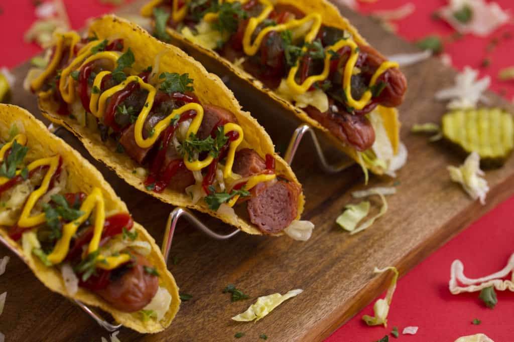 How to make a hot dog taco