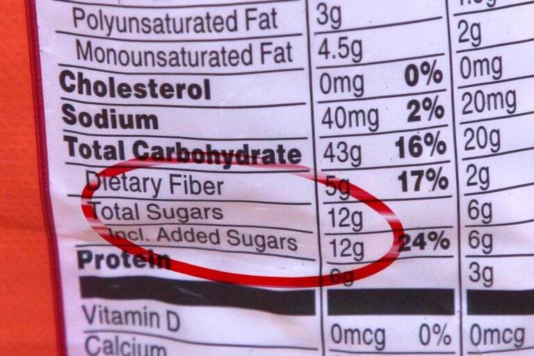 Check for added sugars on store-bought granola