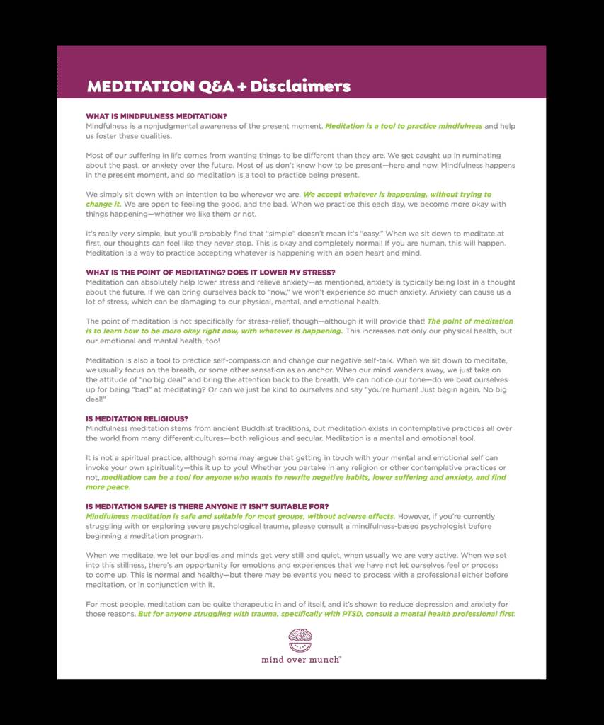 What is Mindfulness & Meditation - Q&A