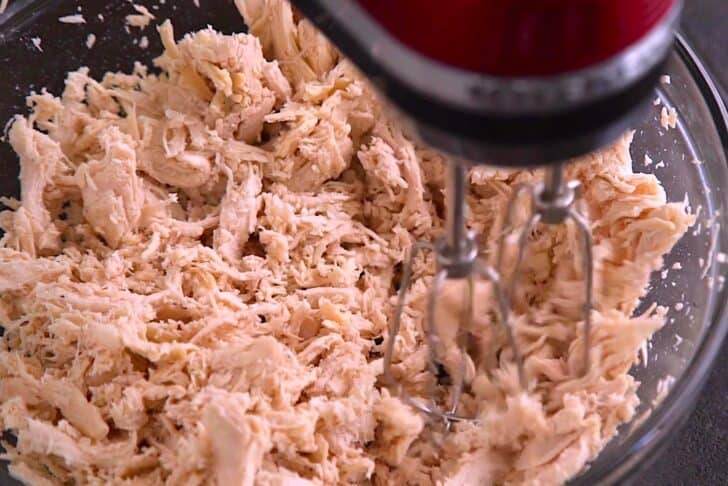 How to shred chicken with mixer