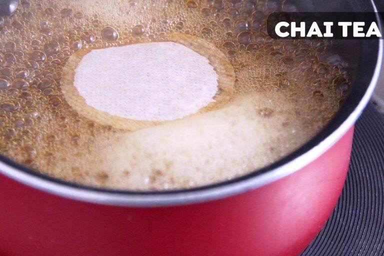 Add chai tea bag and remove pan from heat. Steep 5 minutes.