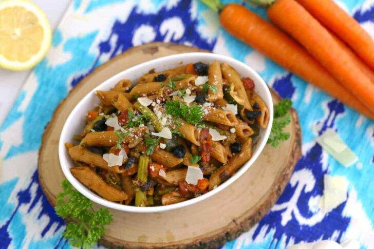 Instant Pot Pasta Primavera, pasta primavera recipe, instant pot pasta recipes, easy pasta primavera, instant pot recipes, pasta in instant pot, vegan instant pot recipes, easy instant pot recipes, instant pot dinners, instant pot vegetarian recipes