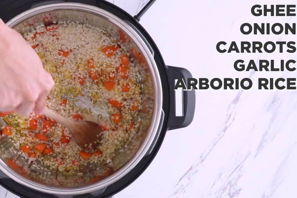 Instant Pot Risotto Recipe, healthy risotto, vegetable risotto, pressure cooker risotto recipes, instant pot recipes, pressure cooker meals, vegan pressure cooker recipes, instant pot pea risotto, instant pot arborio rice