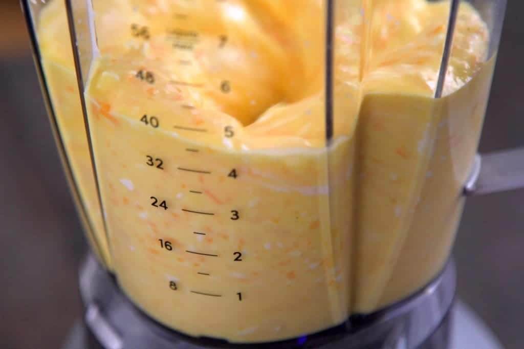 Blend egg mixture until smooth