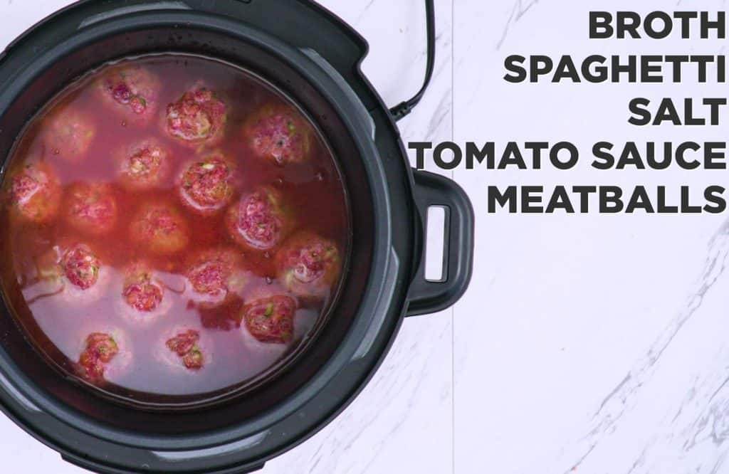 Spaghetti and meatballs instant pot, instant pot pasta recipes, healthy instant pot recipes, how to make spaghetti in instant pot, instant pot meatballs, instant pot spaghetti and meatballs