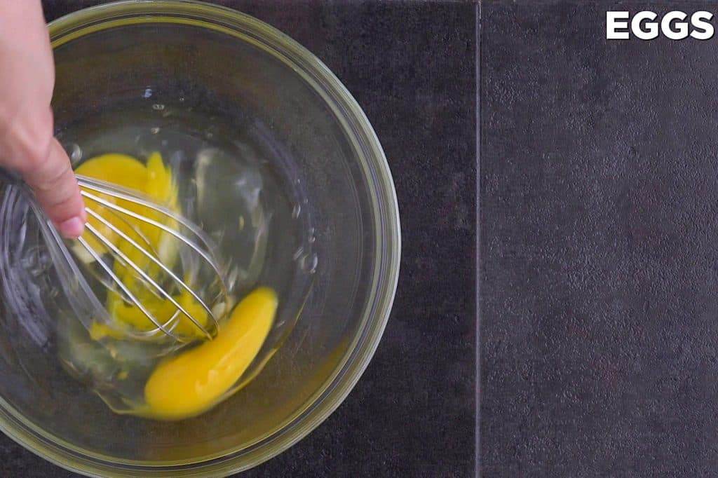 Whisk Eggs for Fried Pork Chops Wet Dredge