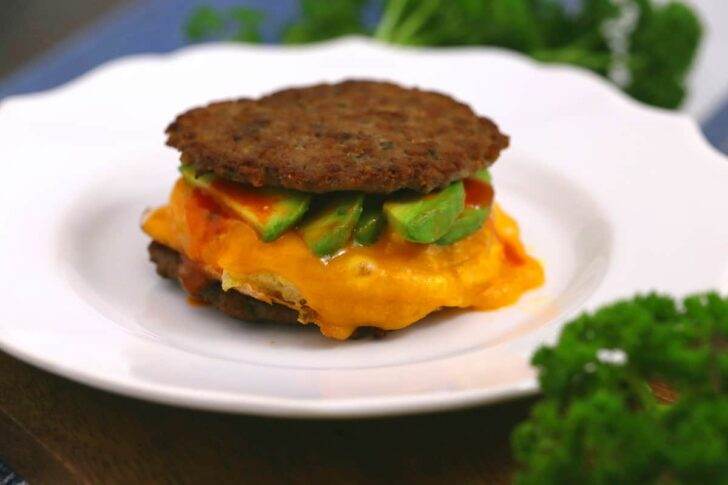Keto Breakfast Sandwich with Sausage Patties