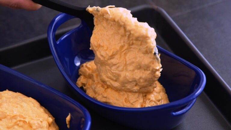 Transferring the mixture to an oven safe dish