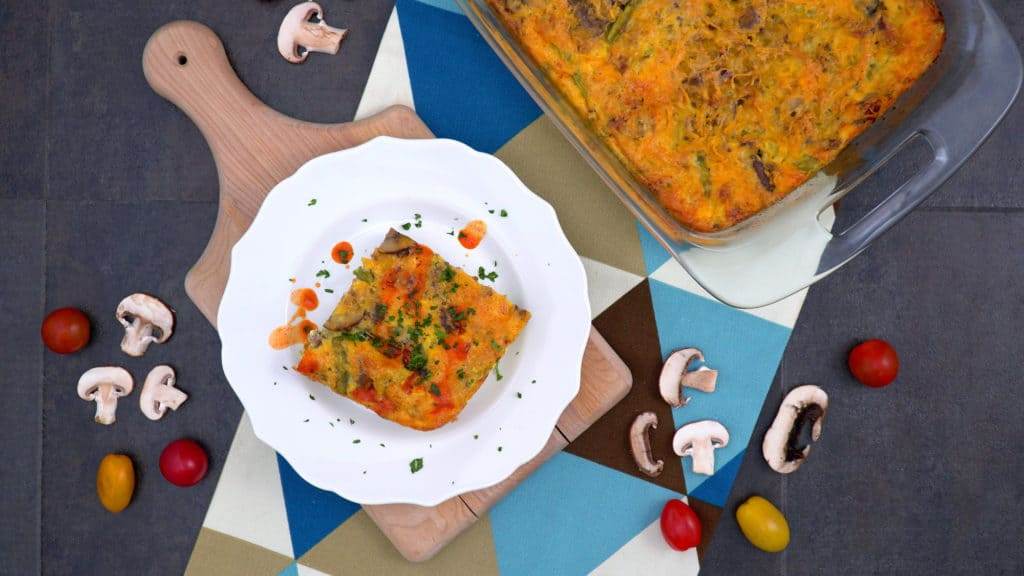 Low Carb Sausage Egg Cheese Casserole for Breakfast or Dinner