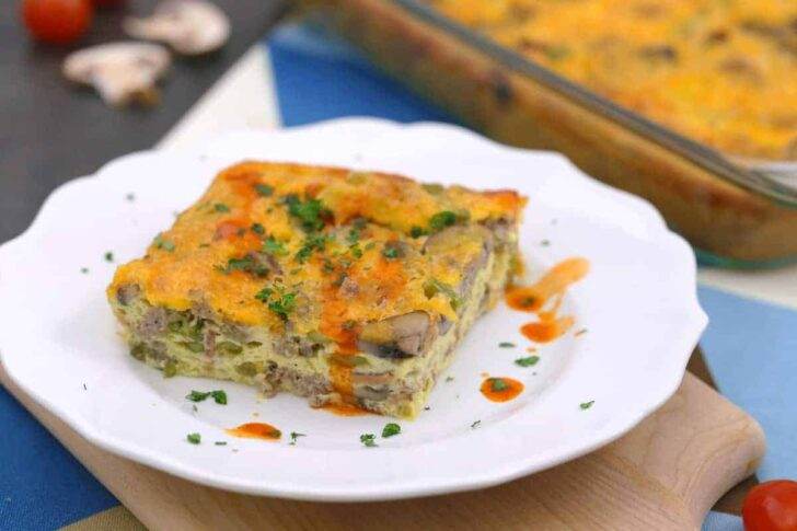 Keto Egg Casserole with Sausage and Bacon
