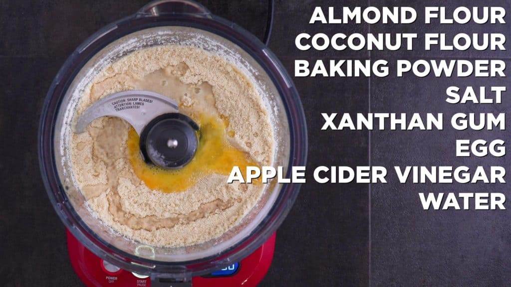Pulse together dry ingredients, then add wet ingredients and blend to integrate.