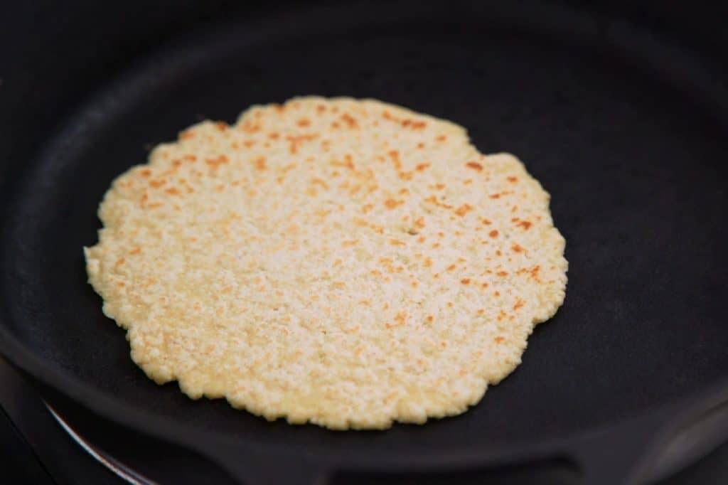 Cook each of your keto tortillas for 20-30 seconds on each side, until golden brown.