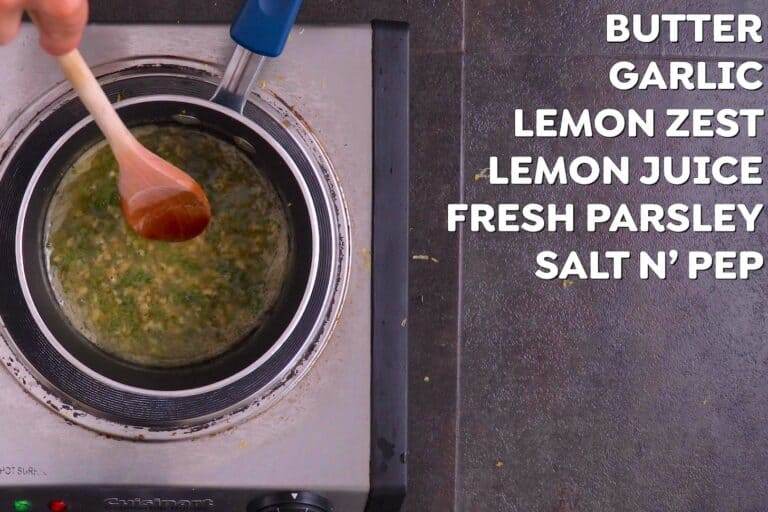Finally, add lemon juice & zest, fresh parsley (optional), and seasonings.