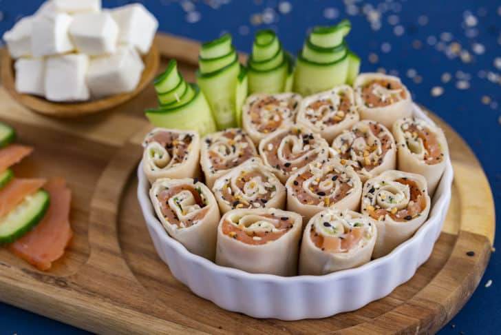 Keto Pinwheels with low carb tortilla