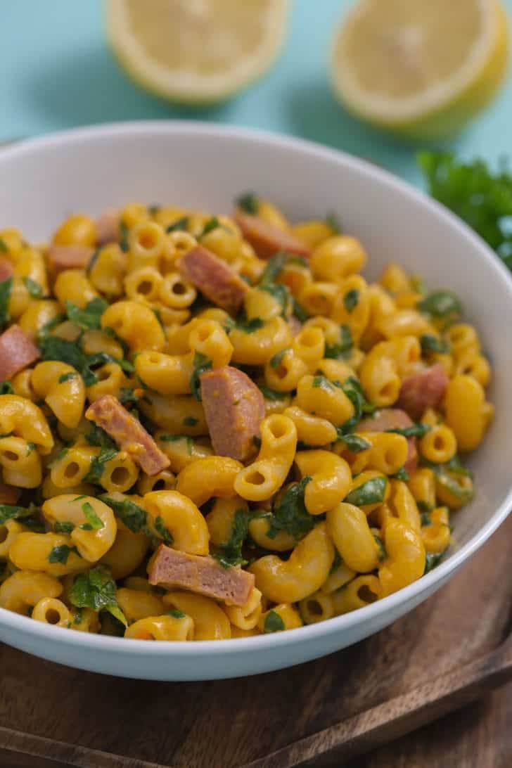 Mac and Cheese with Hot Dogs