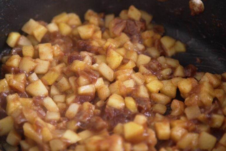 Melt butter over medium heat and add apple pie filling mixture. Cover and cook for 10-15 minutes, stirring occasionally, until apples have softened.