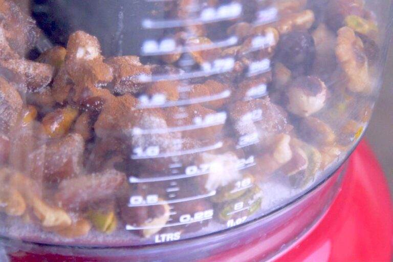 Once toasted nuts have cooled, add them to a food processor with remaining filling ingredients.