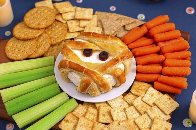 Halloween Brie Wrapped in Puff Pastry